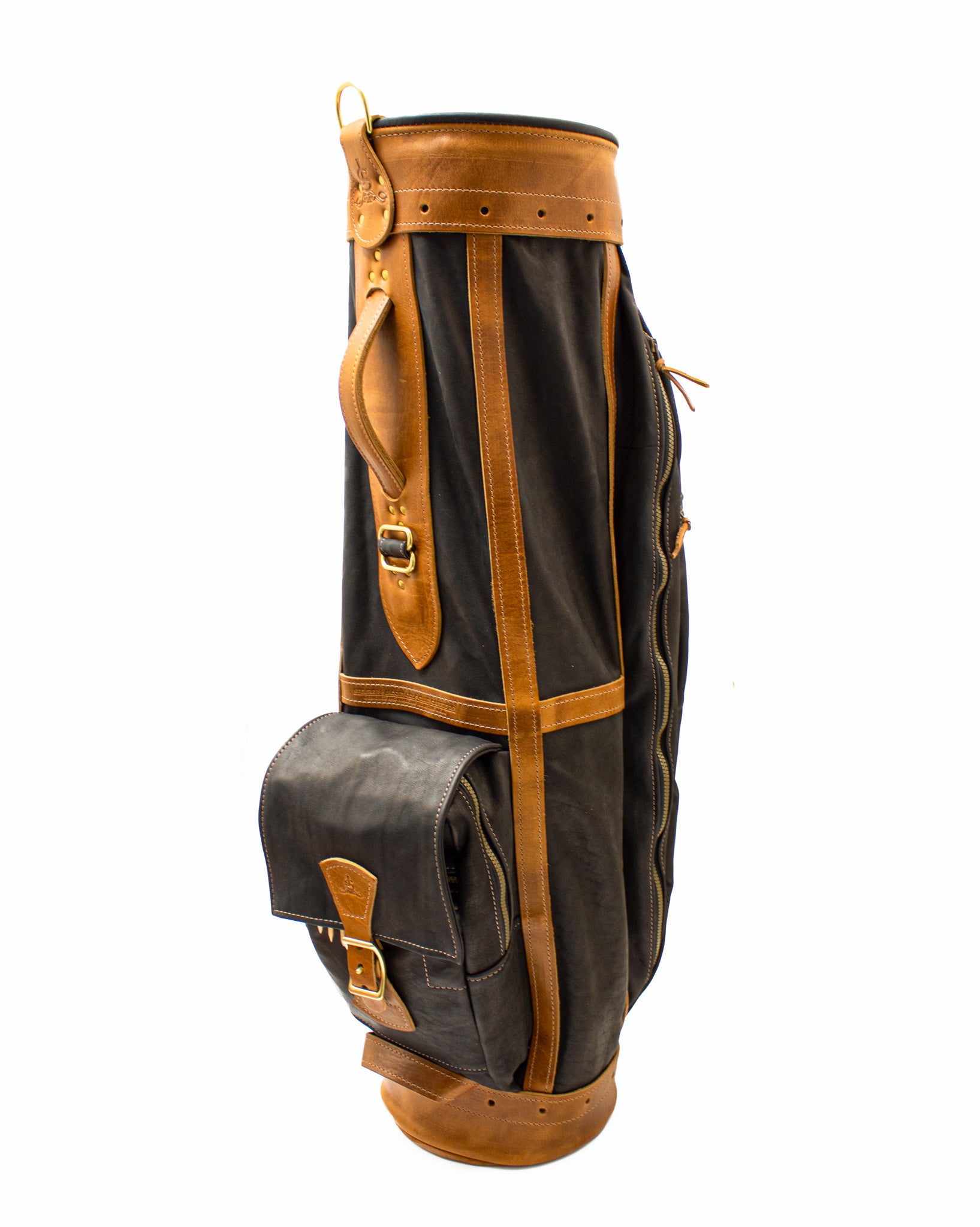 golf bag leather travel