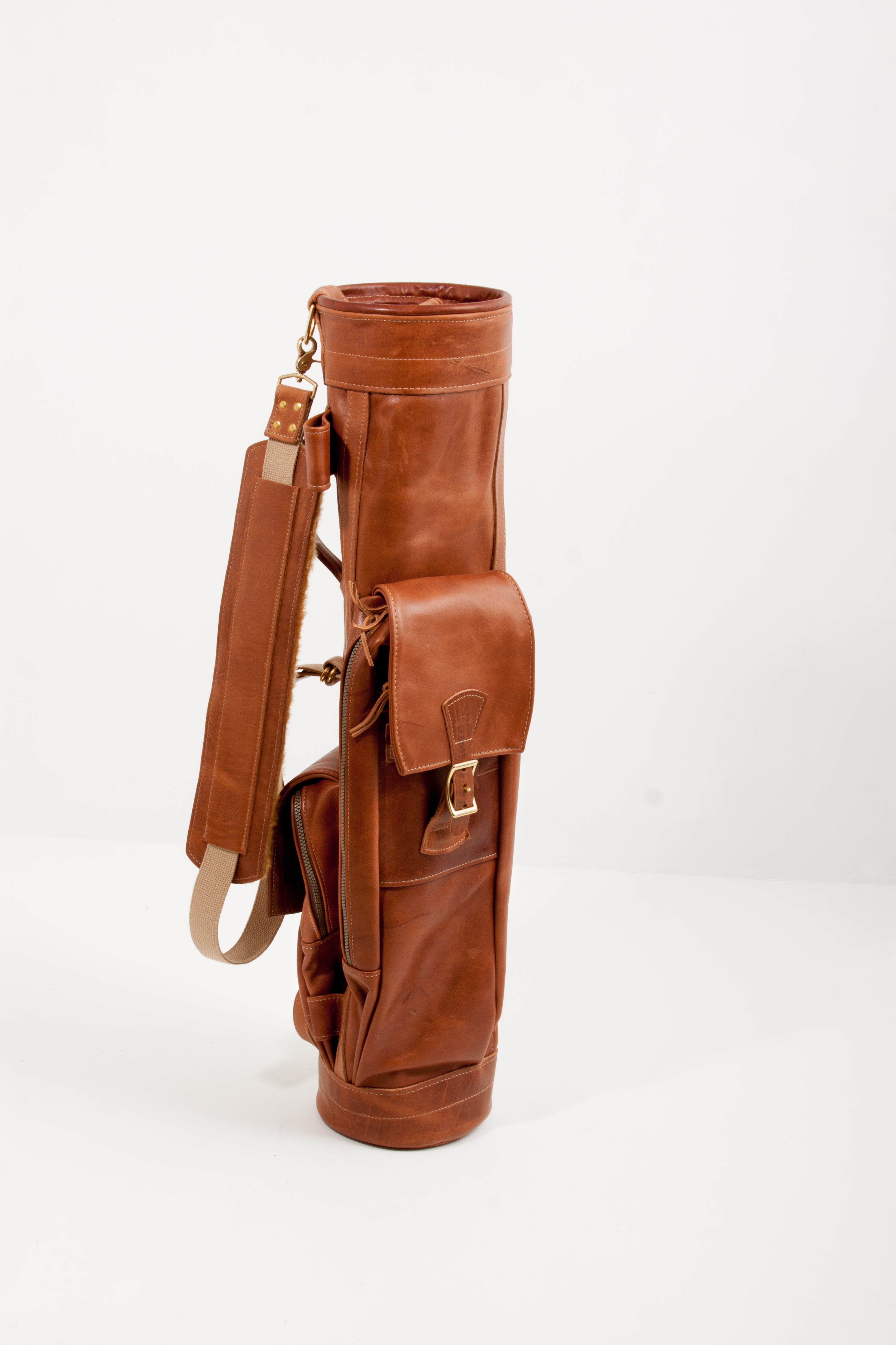 golf bag leather travel