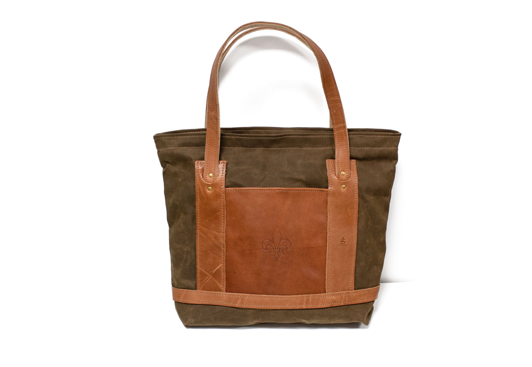 Tote Bag - Bourbon Wax Cotton Duck Canvas with Natural Leather Trim ...