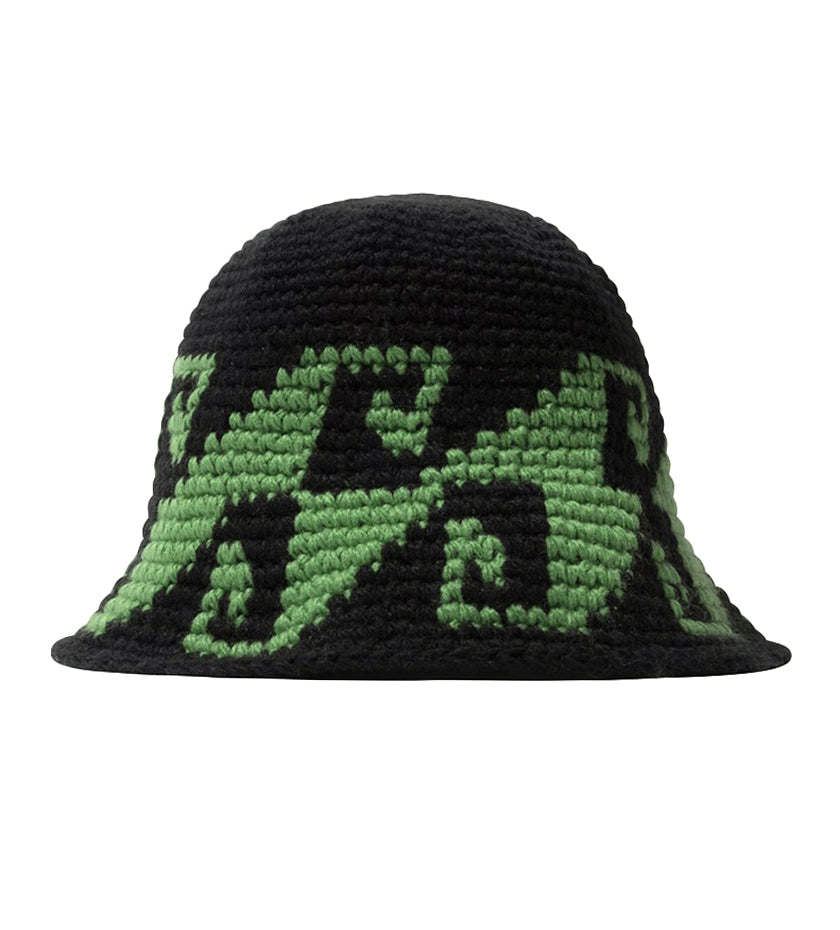 Waves Knit Bucket Hat (Black)