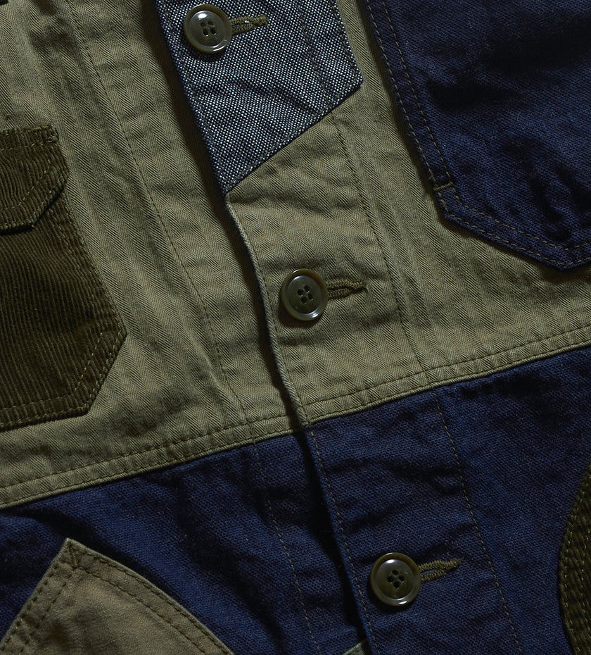 Patchwork Coverall Jacket (Khaki)