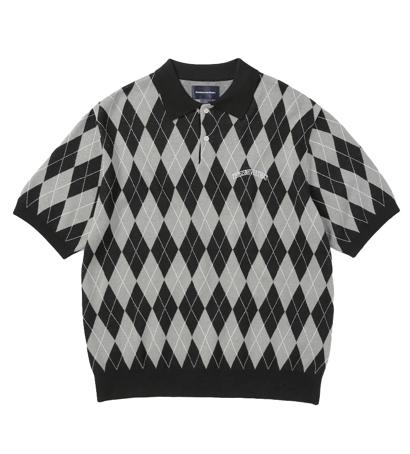 Argyle S/S Knit Polo (Black)