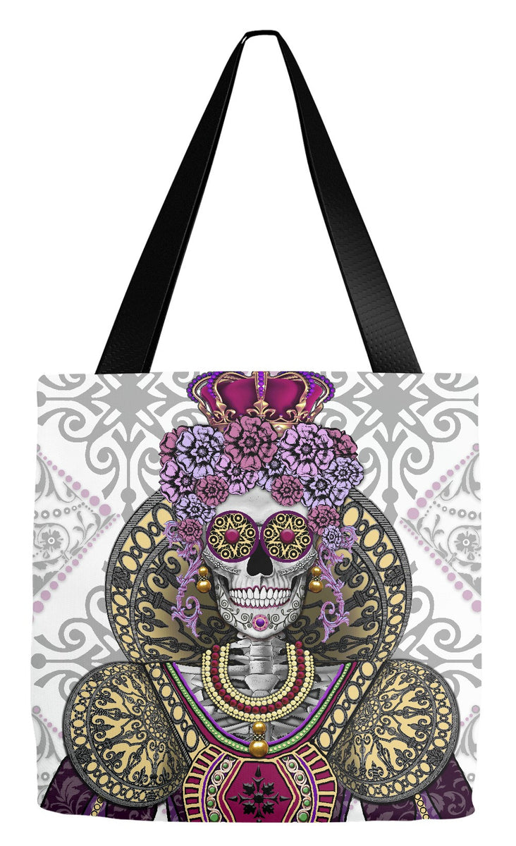 Renaissance Sugar Skull Queen Tote Bag - Mary Queen of Skulls – Fusion ...