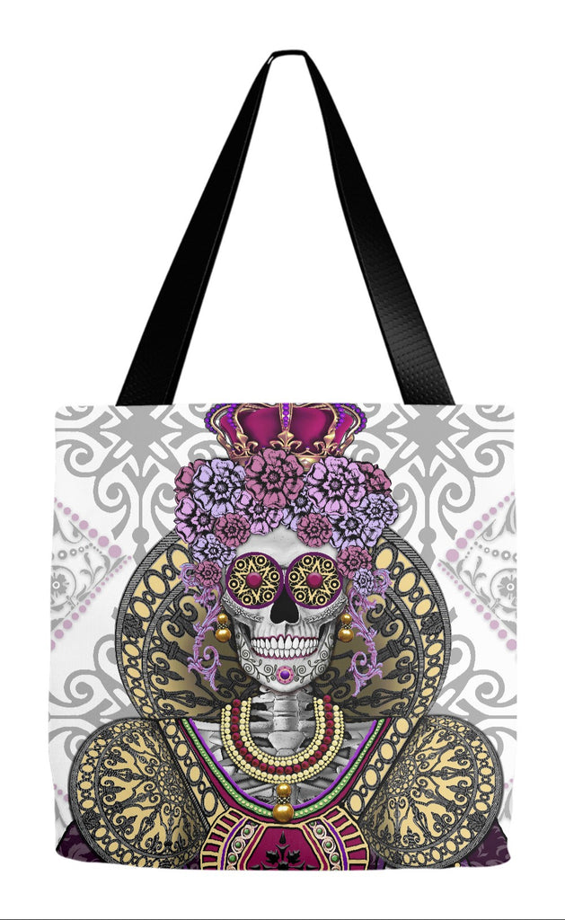 Renaissance Sugar Skull Queen Tote Bag - Mary Queen of Skulls – Fusion ...