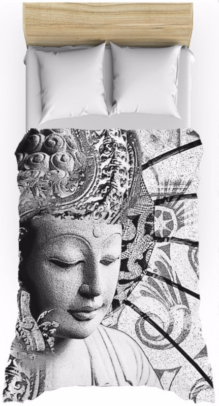 Black And White Buddha Zen Duvet Cover Bliss Of Being Fusion
