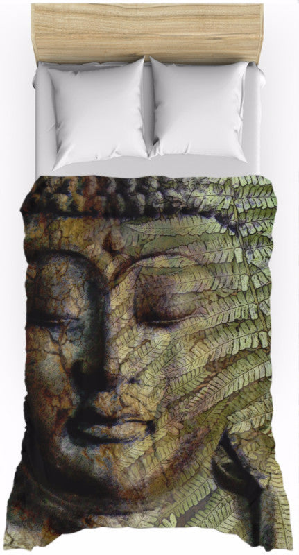 Green And Brown Fern Buddha Duvet Cover Convergence Of Thought