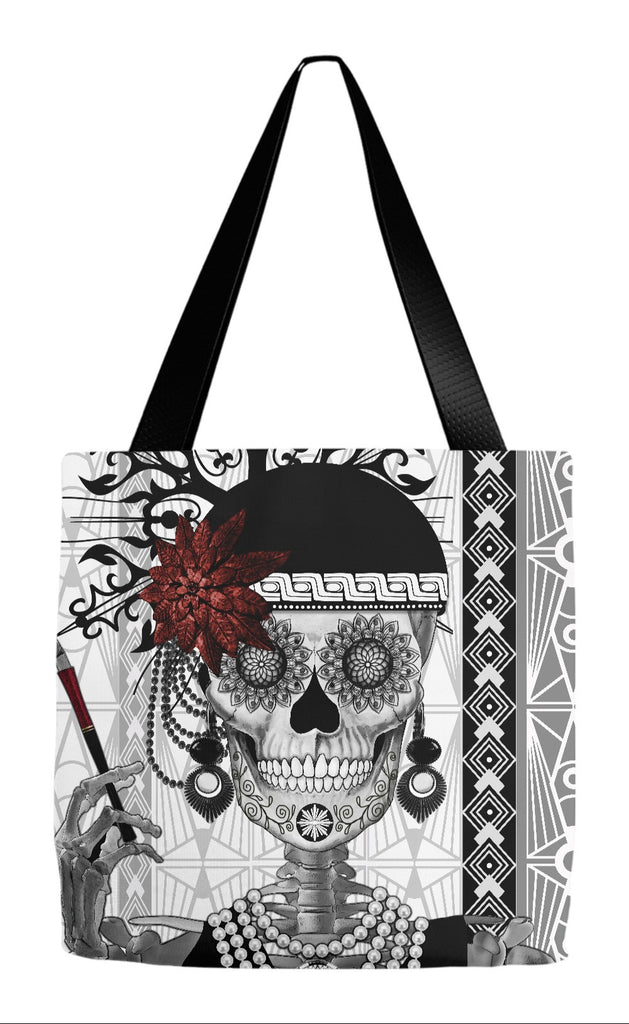 sugar skull tote bag