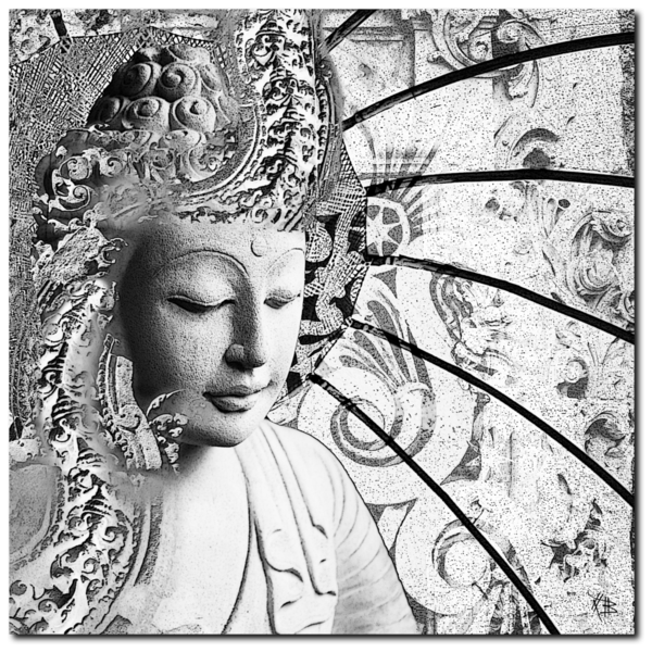 Black And White Zen Buddha Canvas Art Bliss Of Being