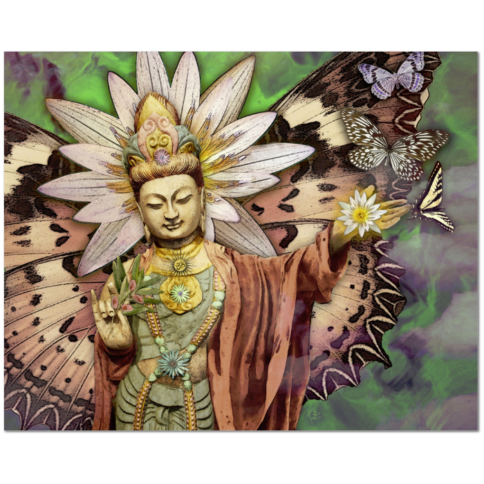 Pastel Kwan Yin Goddess and Lotus Flower Art Canvas - Reflections – Fusion  Idol Arts