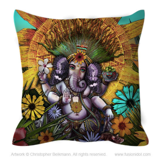 Colorful Floral Lord Ganesha Hindu Art Canvas - Ganesha Maya – Fusion Idol  Arts