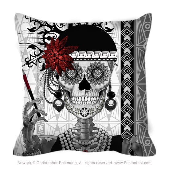 sugar skull pillow