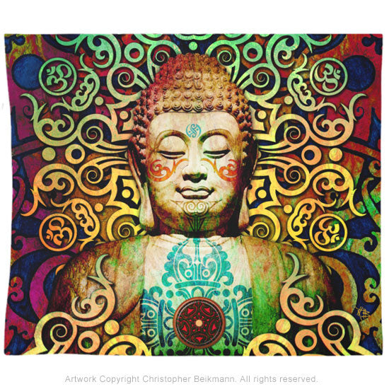 Tribal Buddha Tapestry - Heart of Transcendence – Fusion Idol Arts