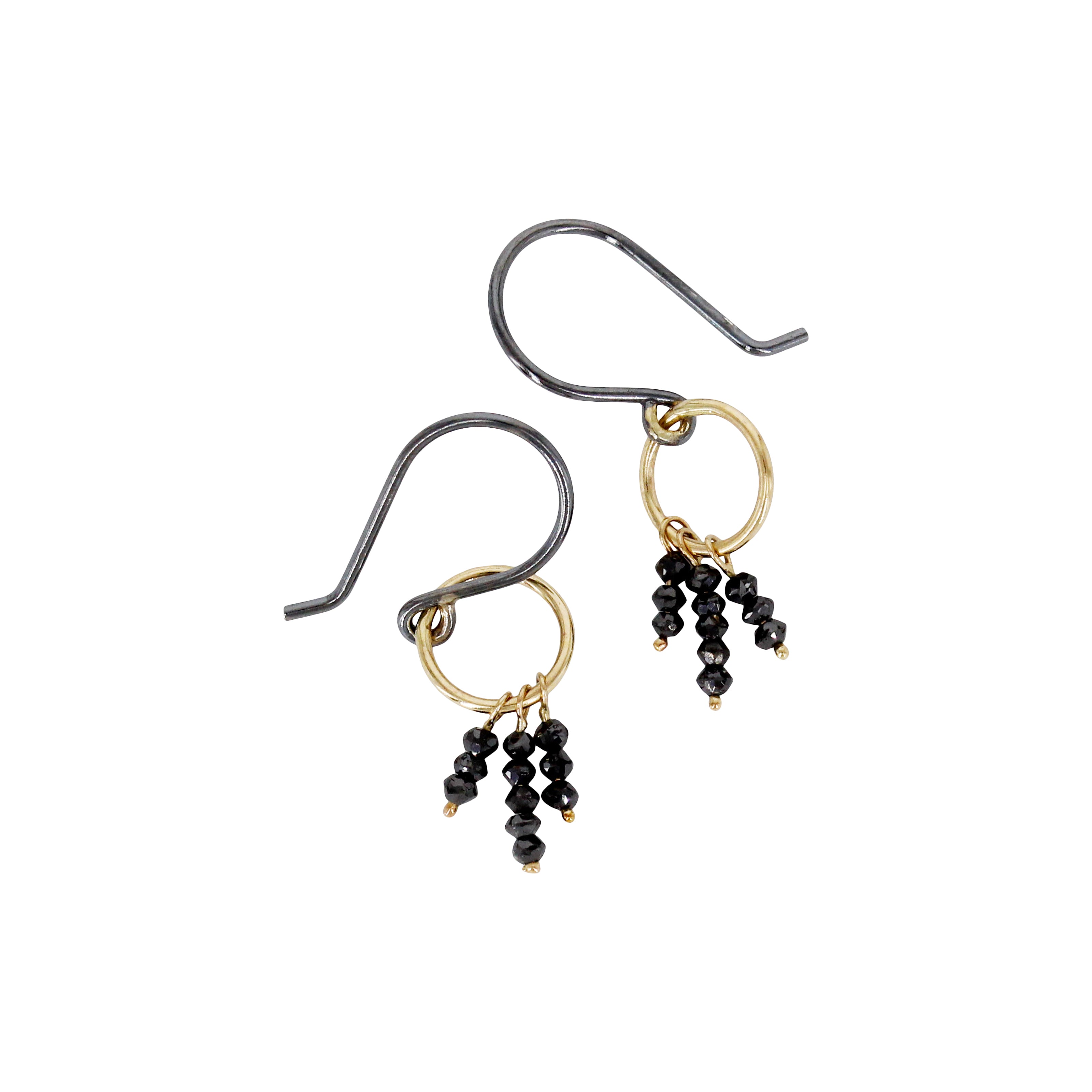 Black Diamond Beaded Earrings