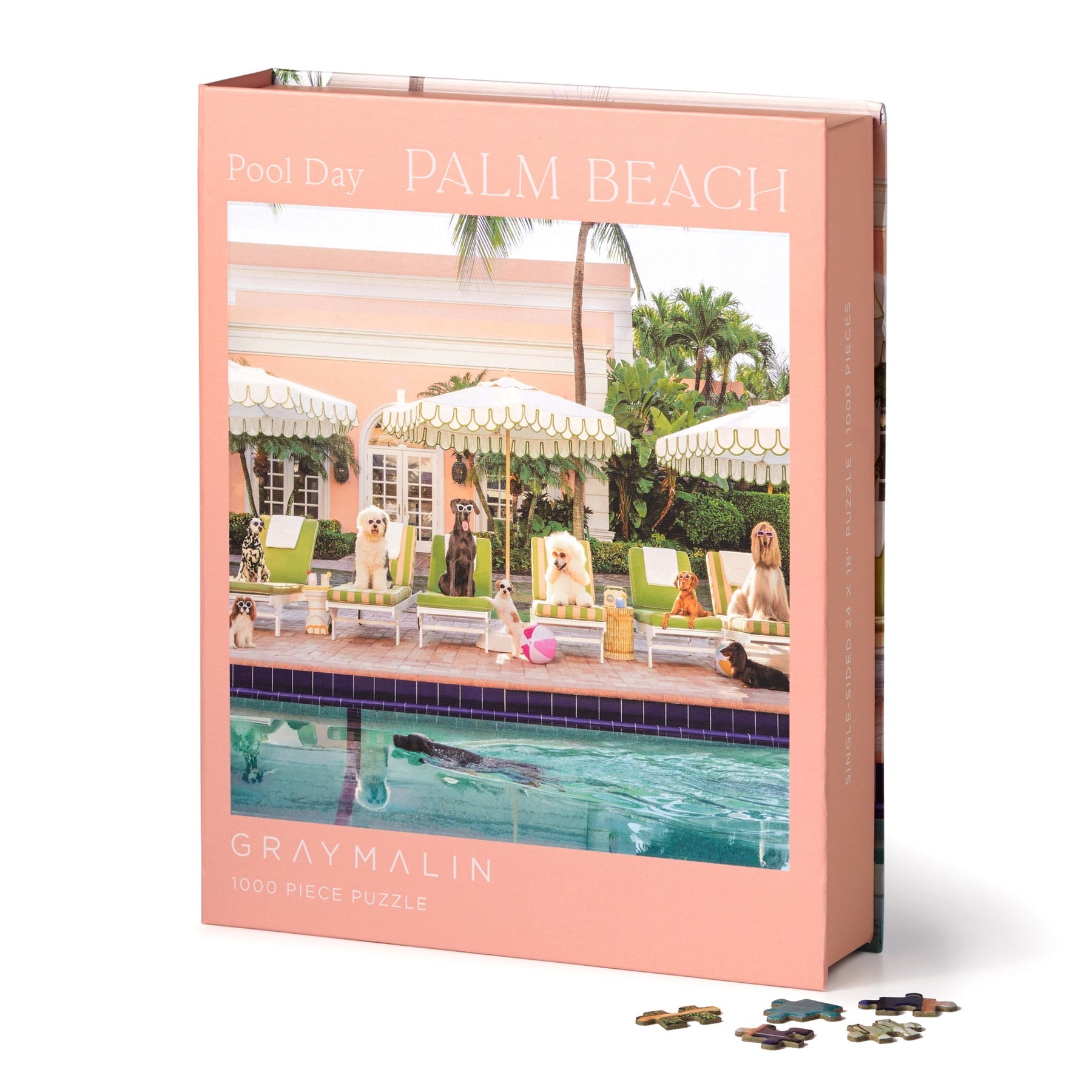 Gray Malin 1000 Piece Puzzle Book Box, Palm Beach Poolside