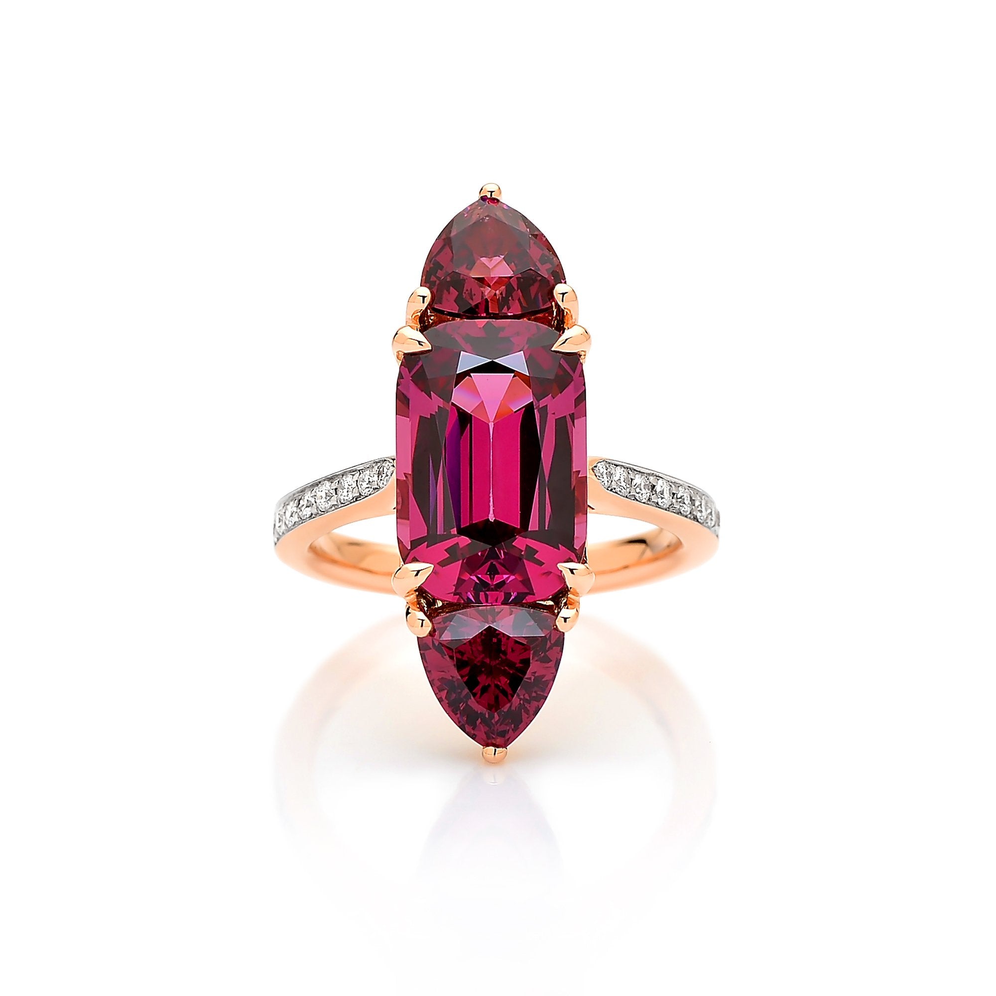 18kt Gold Rhodolite Garnet Ring with Diamonds– Paolo Costagli