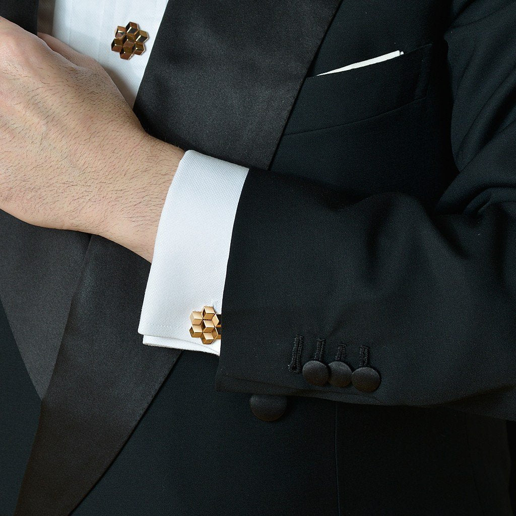 18kt Rose Gold Signature Brillante  Cufflink Set