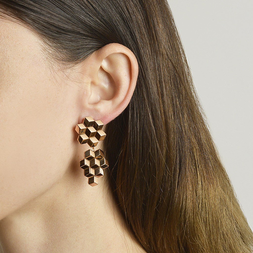 18kt Rose Gold Brillante  Earrings, Medium