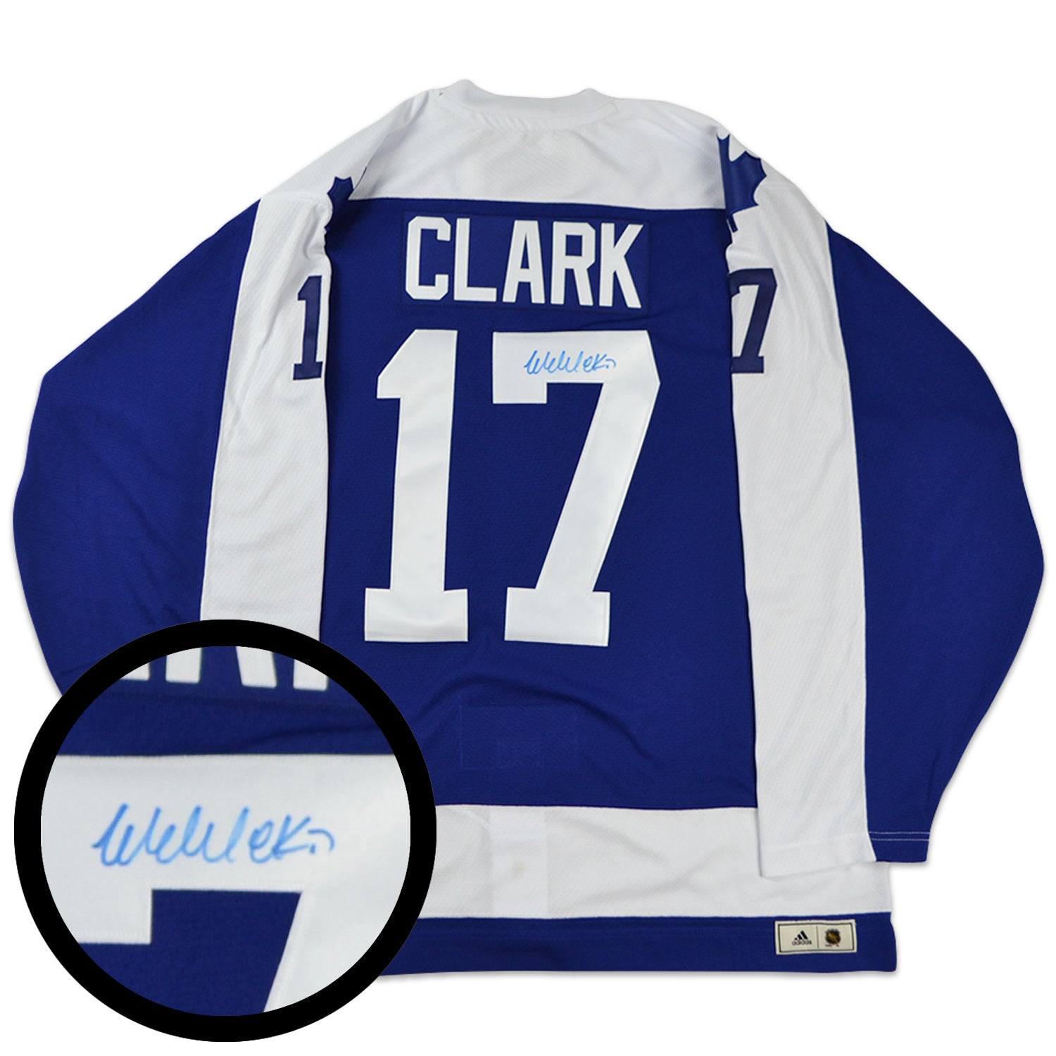 Wendel Clark Maple Leafs Signed Adidas 