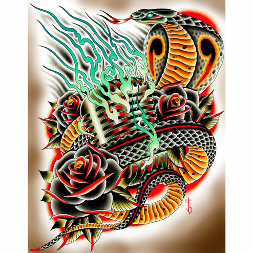 Hypnotized By Tyler Bredeweg Mike American Tattoo Canvas Art Print Moodswingsonthenet