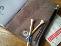 Leather golf journal gift for golfer by Bespoke Bindery
