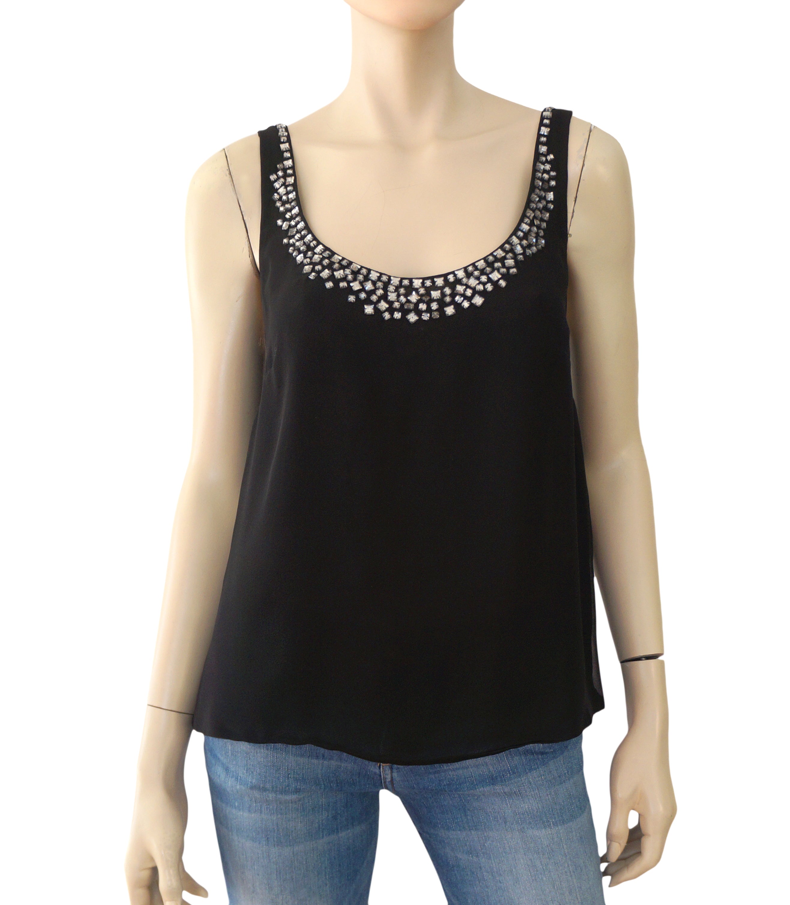 embellished chiffon top