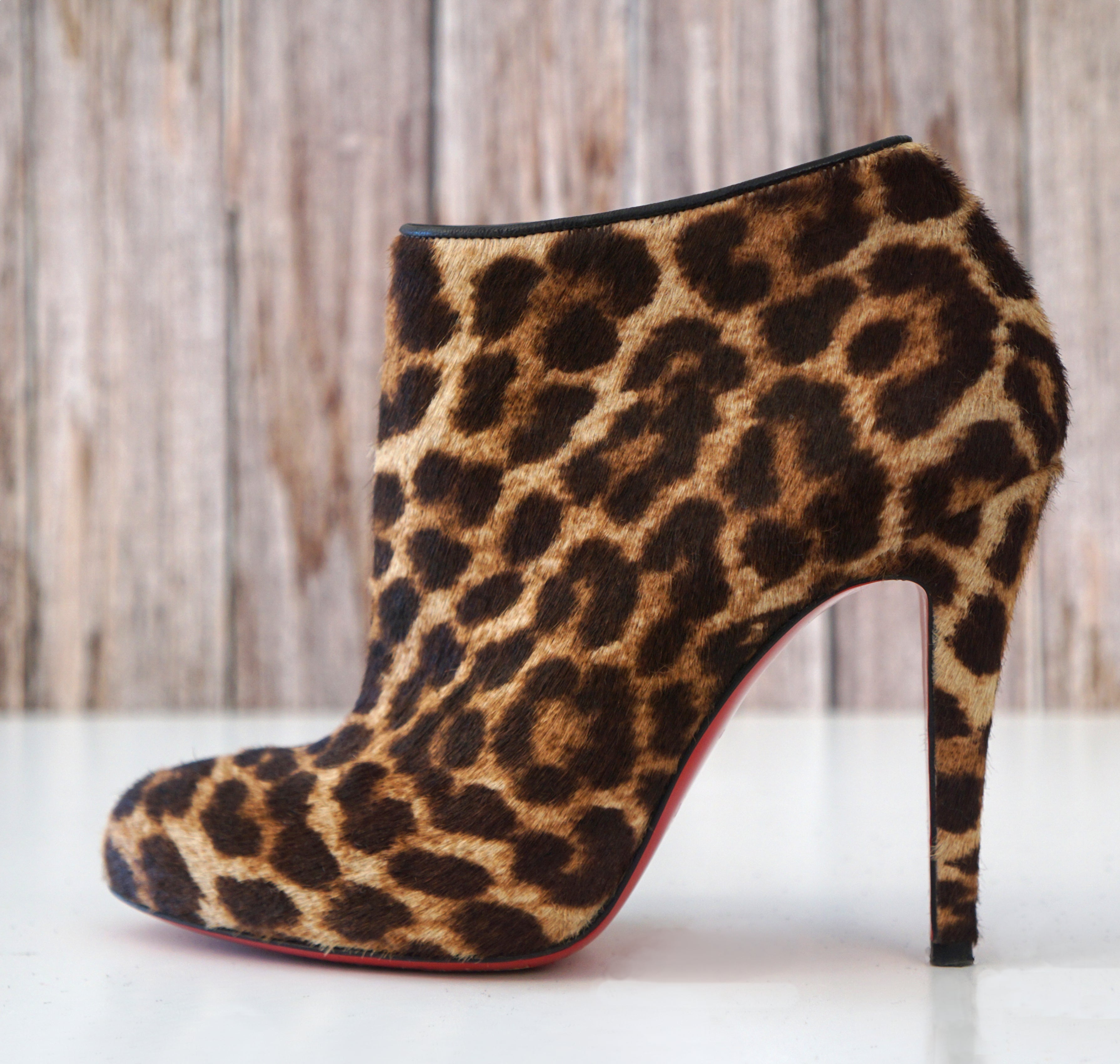 christian louboutin leopard ankle boots