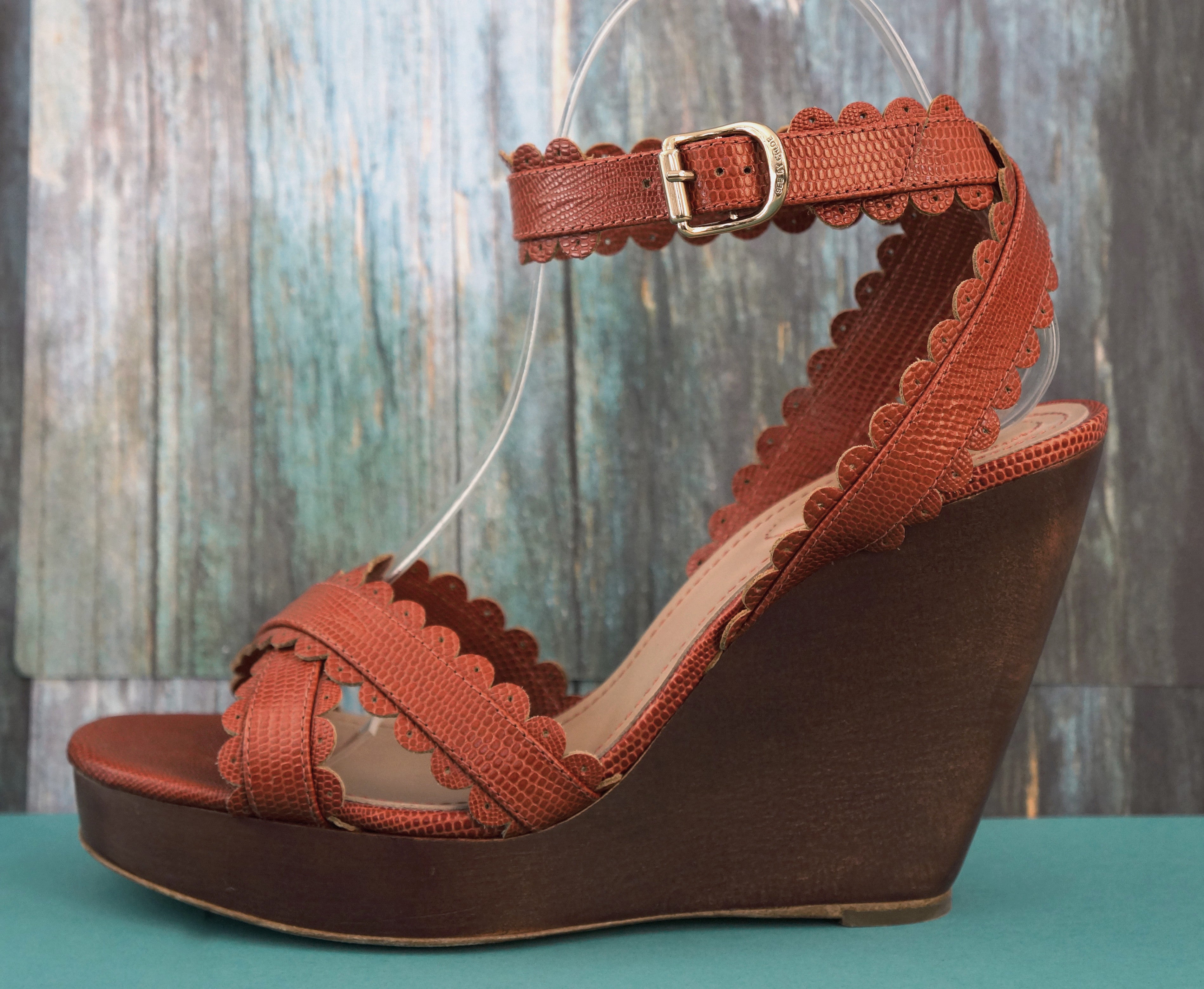 burnt orange strappy heels