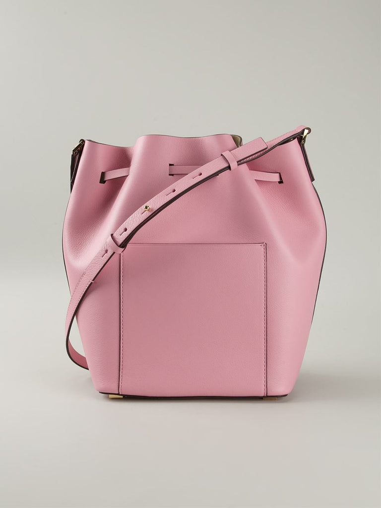 Michael Kors Collection Miranda Oleander Pink Leather Bucket Bag Lalastyle