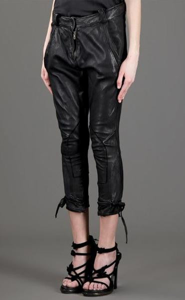 skinny leg leather pants