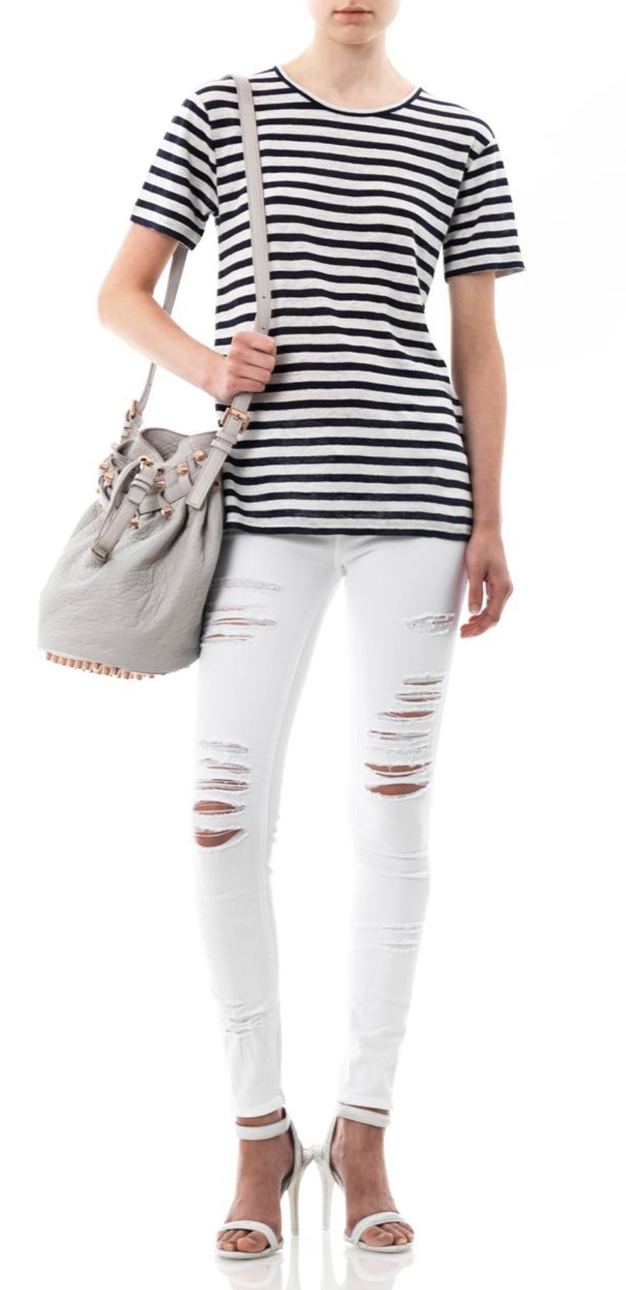 frame distressed skinny jeans