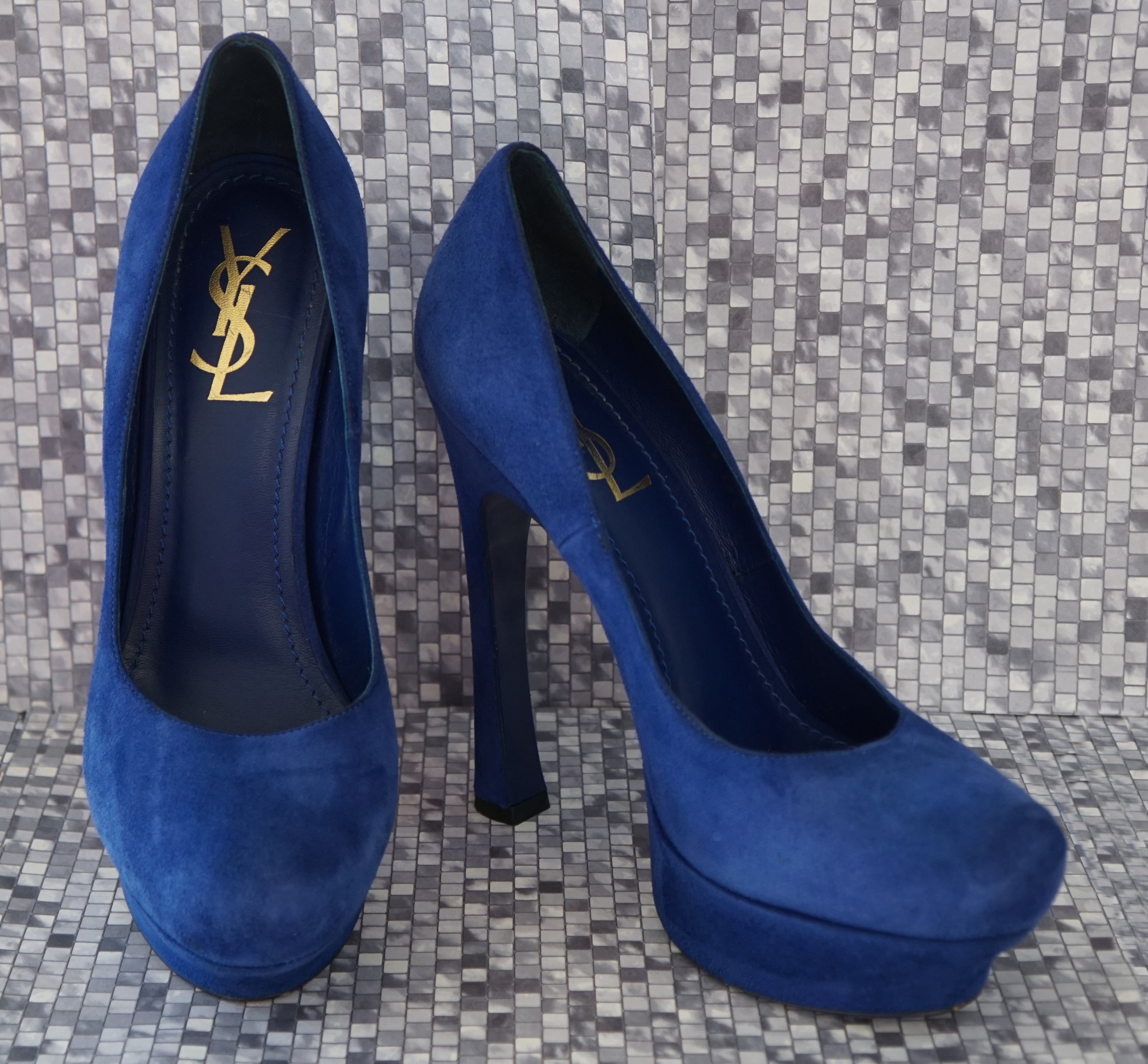 cobalt blue platform heels