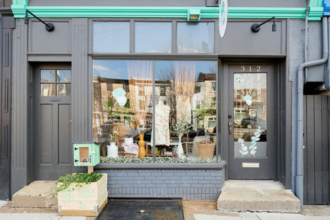 a store front of modest transitions, a natural dye shop and studio