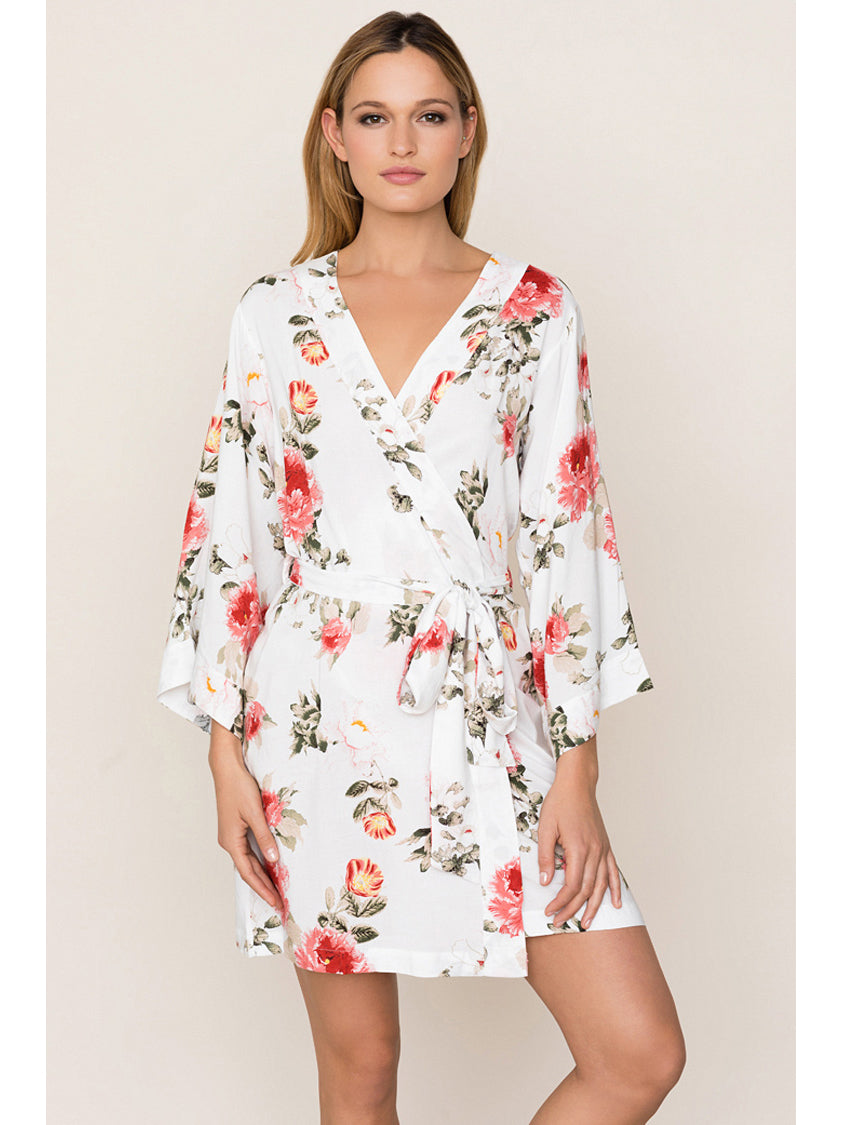 Yumi Kim Dream Lover Floral Robe True Love White Pink Floral | TILDEN