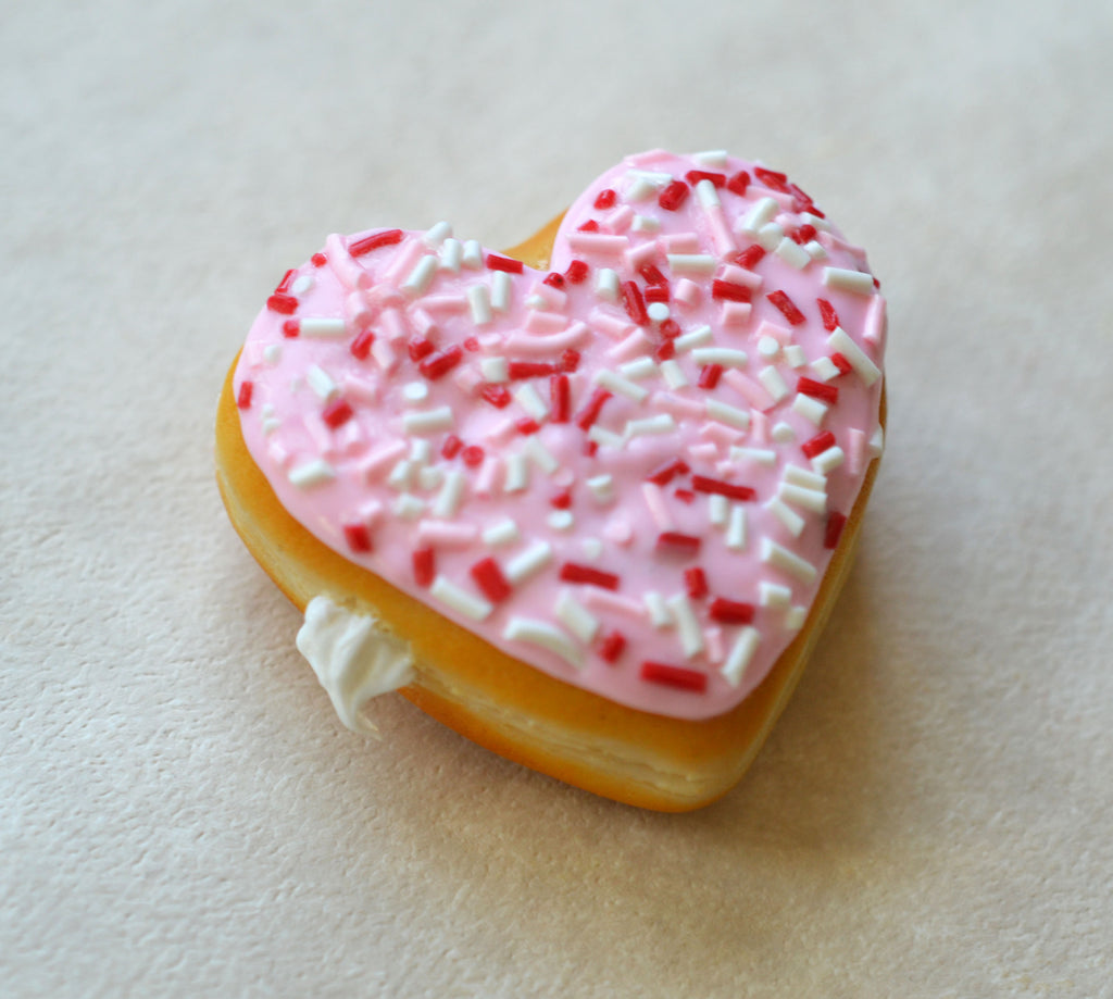 Polymer Clay Heart Shaped Doughnut Valentine's Day Pink Sprinkles ...