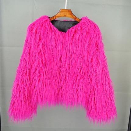plus size pink fur coat