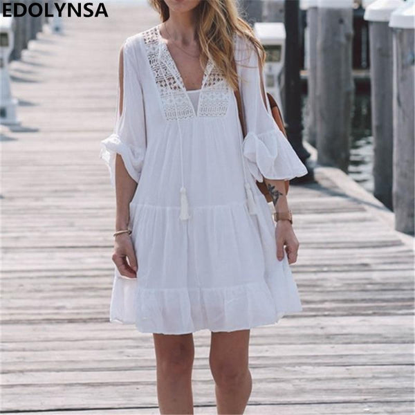 white boho gypsy dress