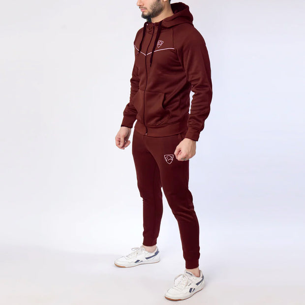 Charcoal Poly Fleece Tracksuit With Black Panels