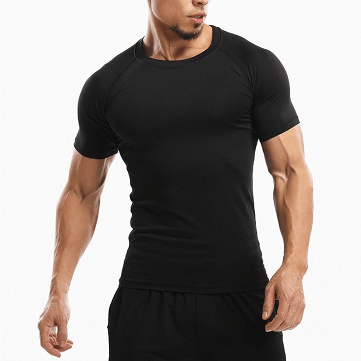 Black Half Sleeve Compression Tee