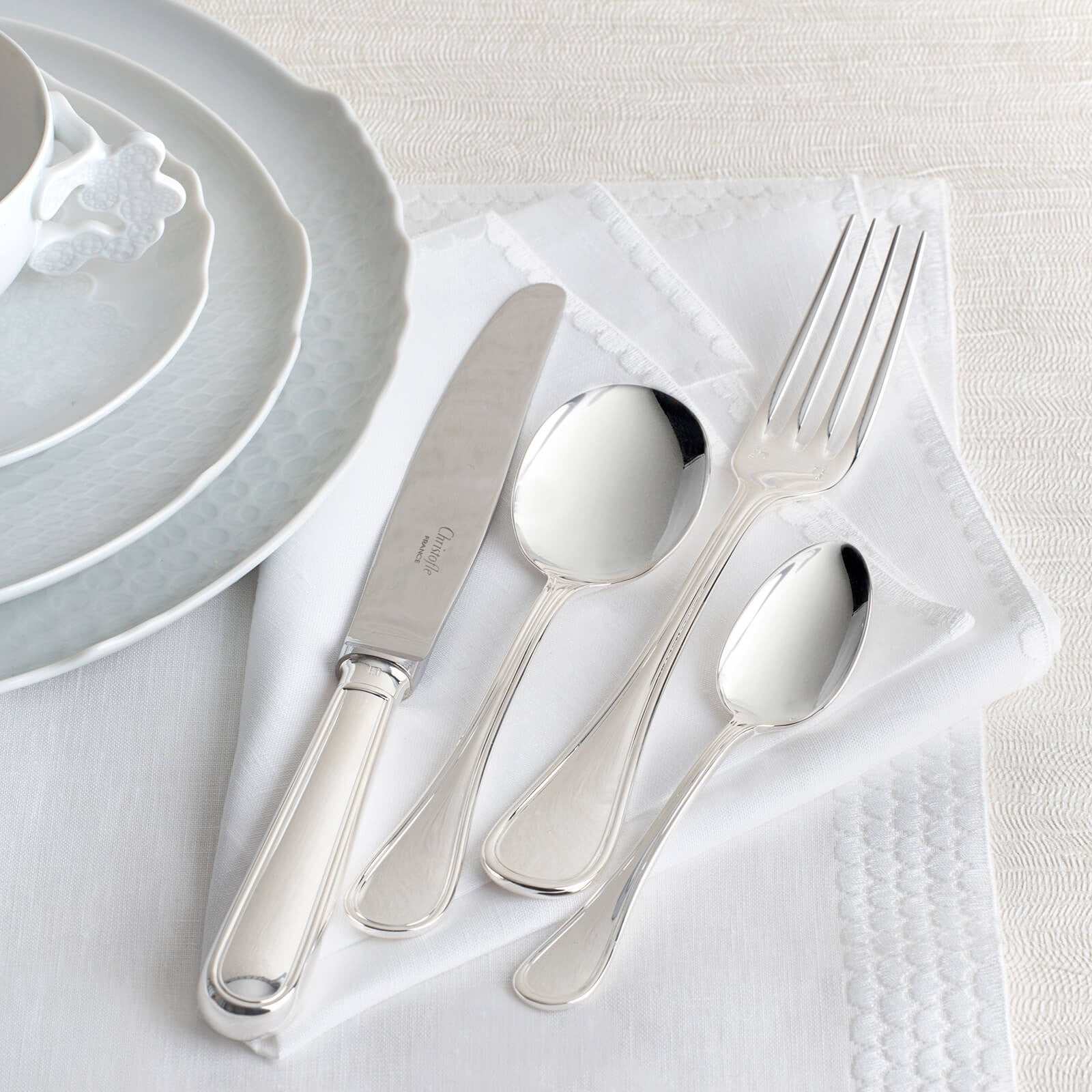 Christofle Albi 4-Piece Silver Plated Cutlery Set – Bonadea