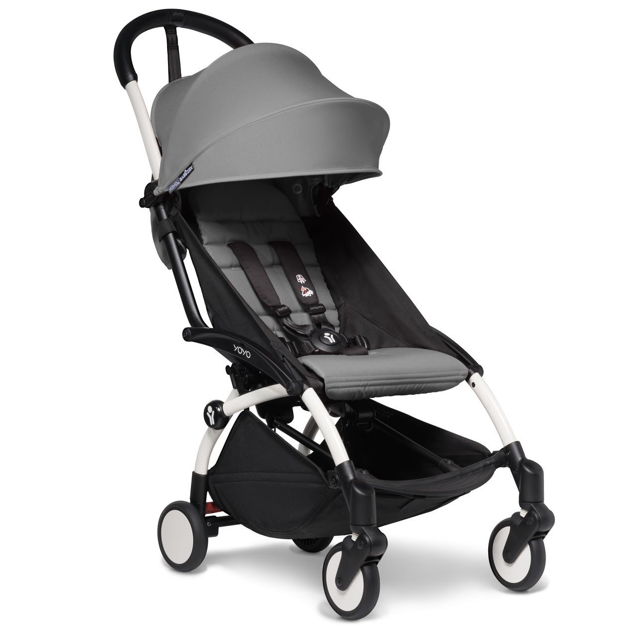 black and grey stroller