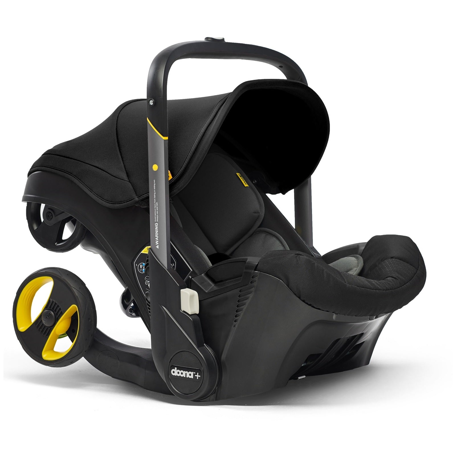 black car seat and stroller