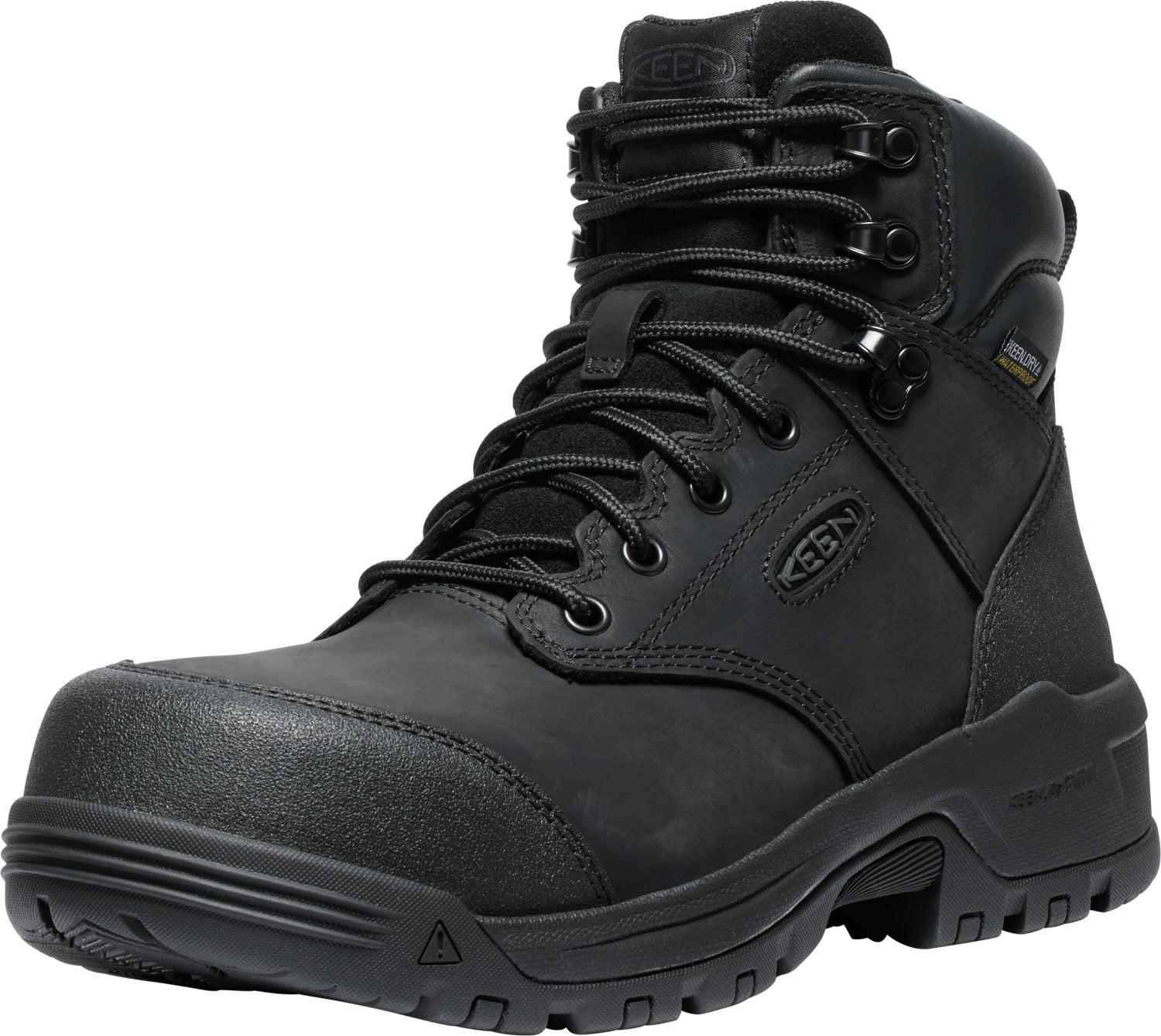 Keen Utility Mens Evanston 6in WP CT Black Leather Work Boots - Workwear Unlimited product image