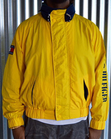 yellow tommy hilfiger windbreaker jacket