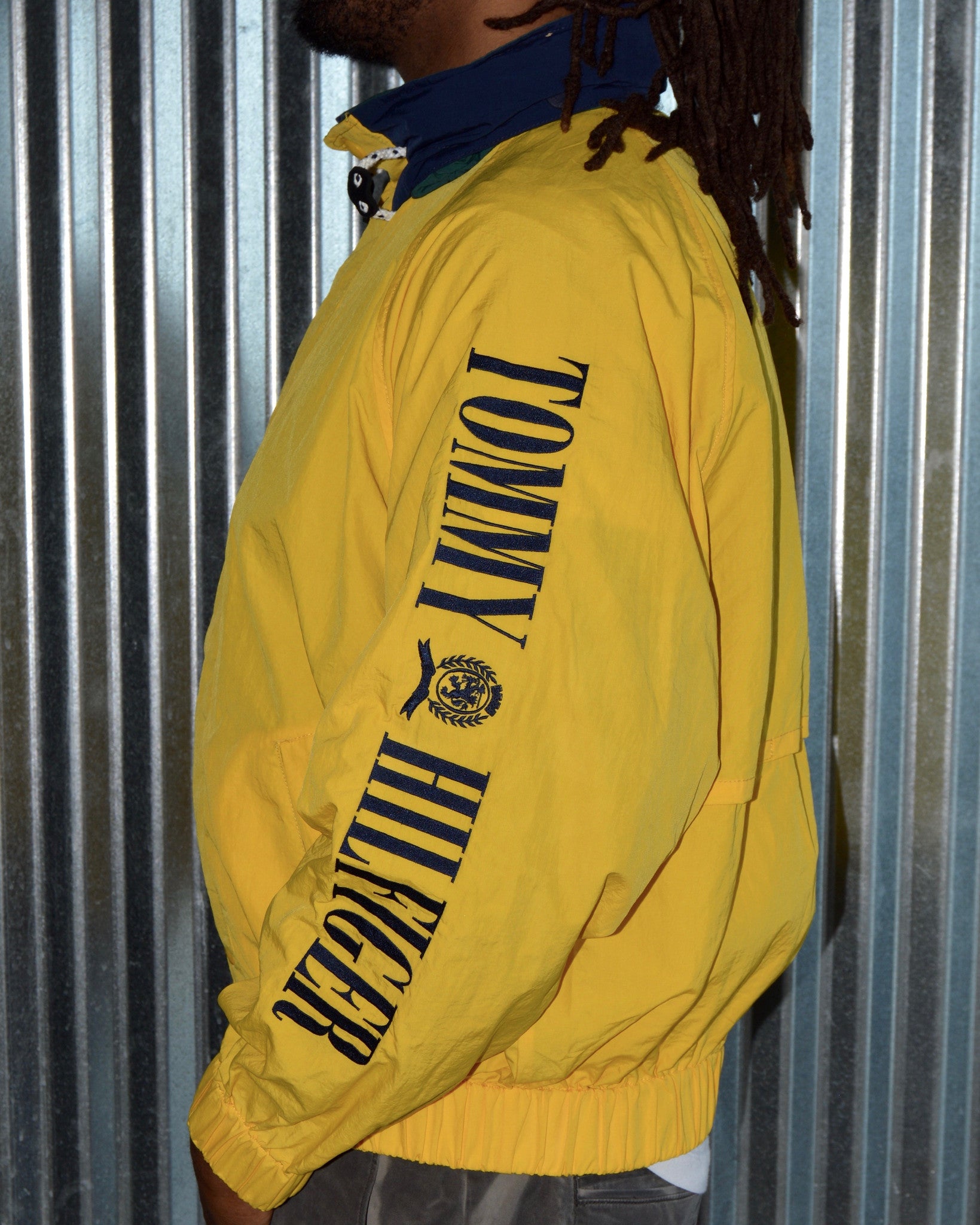 tommy hilfiger yellow and blue windbreaker