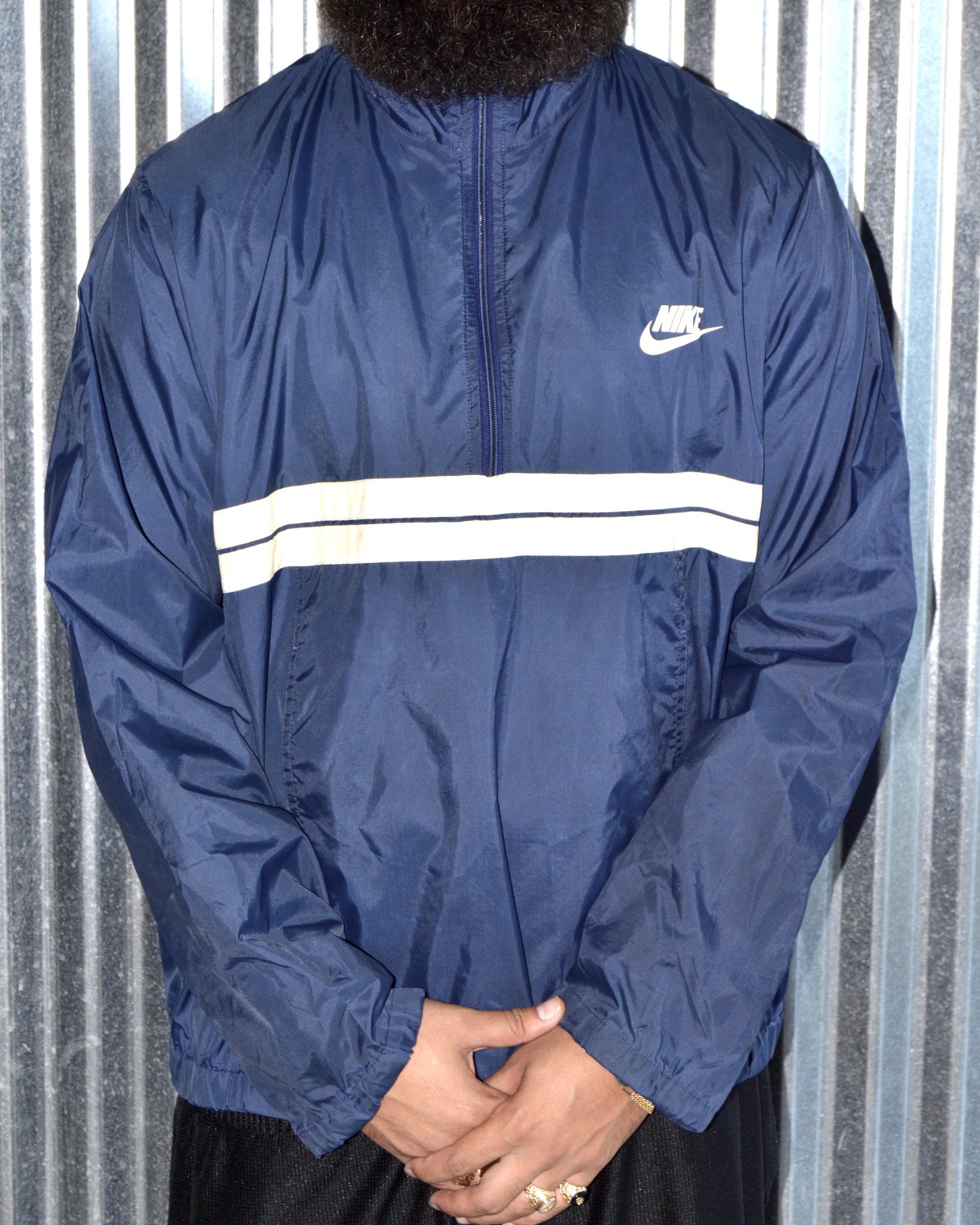 nike half zip blue