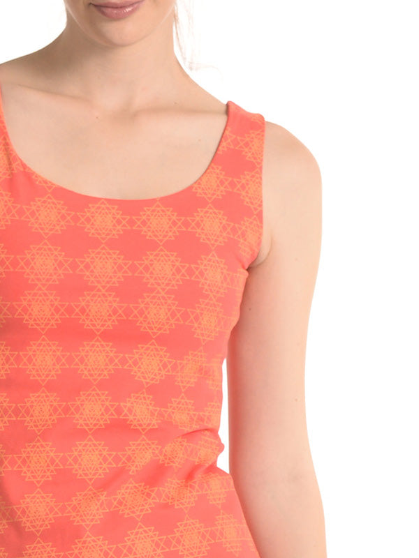 Sri Yantra Jane Tank in Coral