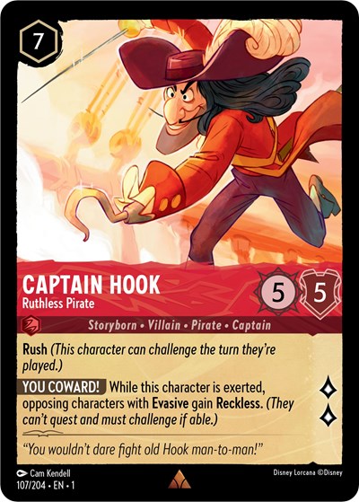 Disney Lorcana: Into The Inklands - Captain Hook - Master Swordsman  Enchanted