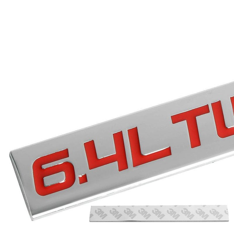 Red & Black Chrome Finish Metal Emblem 3.5L Twin Turbo Badge Red & Black Letter