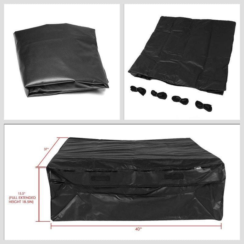 Black Top Roof Rack Rail Cargo Storage Bag Travel Camping Luggage ...