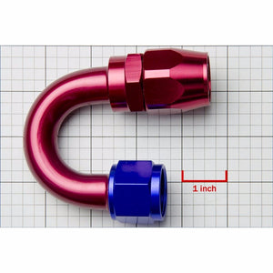 Red/Blue 180 Degree Swivel Seal Oil/Fuel/Fluid Flare Hose 8AN Fitting Adapter